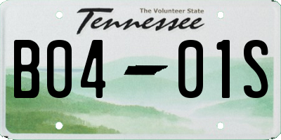 TN license plate B0401S