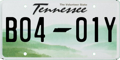 TN license plate B0401Y