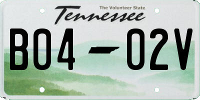 TN license plate B0402V