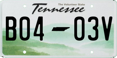 TN license plate B0403V