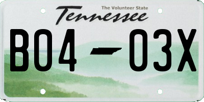 TN license plate B0403X