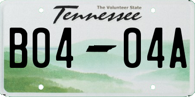 TN license plate B0404A