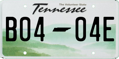 TN license plate B0404E