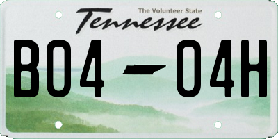 TN license plate B0404H