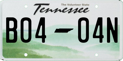 TN license plate B0404N