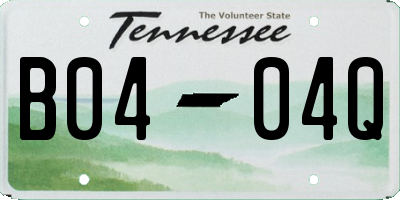 TN license plate B0404Q