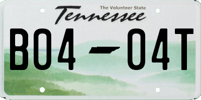 TN license plate B0404T