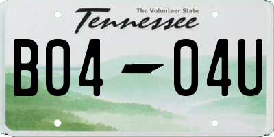 TN license plate B0404U