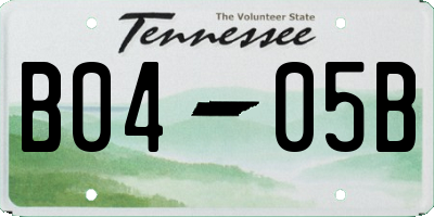 TN license plate B0405B