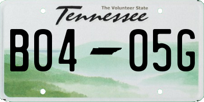 TN license plate B0405G