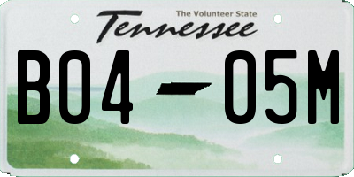 TN license plate B0405M