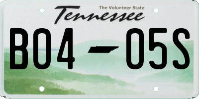 TN license plate B0405S