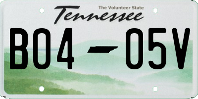 TN license plate B0405V