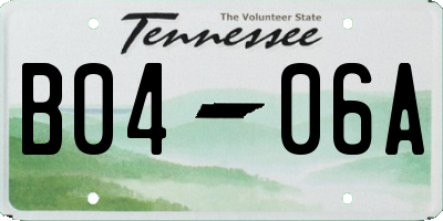 TN license plate B0406A