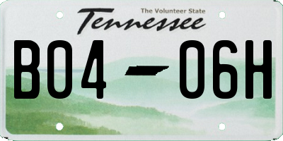 TN license plate B0406H