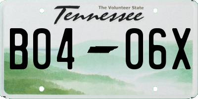 TN license plate B0406X