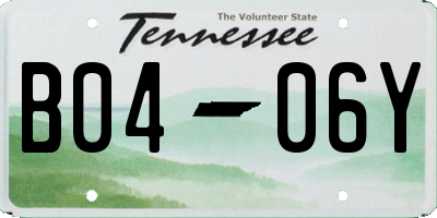 TN license plate B0406Y