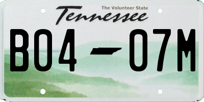 TN license plate B0407M