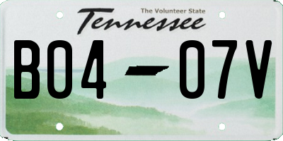 TN license plate B0407V