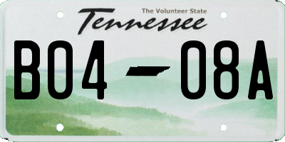 TN license plate B0408A