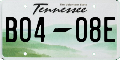 TN license plate B0408E