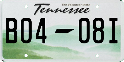 TN license plate B0408I