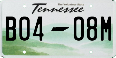 TN license plate B0408M