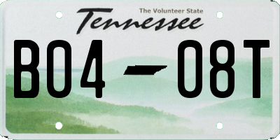 TN license plate B0408T