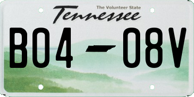 TN license plate B0408V