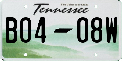TN license plate B0408W