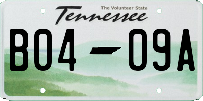 TN license plate B0409A