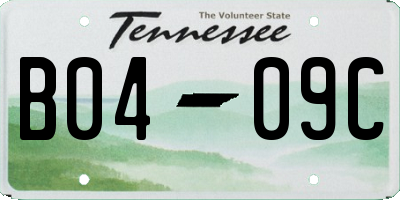 TN license plate B0409C