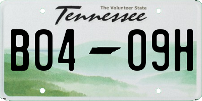 TN license plate B0409H