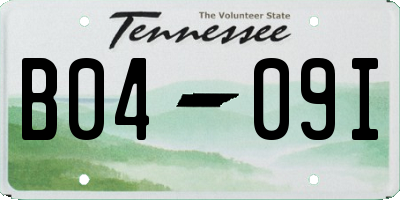 TN license plate B0409I