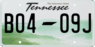 TN license plate B0409J