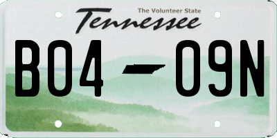 TN license plate B0409N