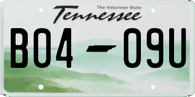 TN license plate B0409U