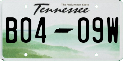 TN license plate B0409W
