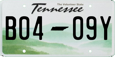 TN license plate B0409Y