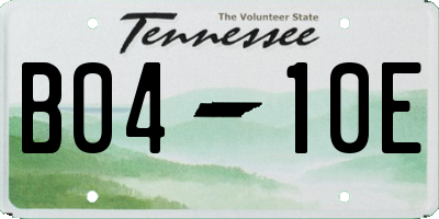 TN license plate B0410E