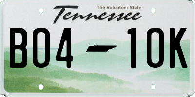 TN license plate B0410K