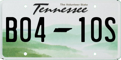 TN license plate B0410S