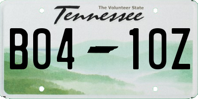 TN license plate B0410Z