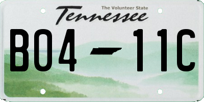 TN license plate B0411C