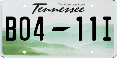 TN license plate B0411I