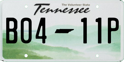 TN license plate B0411P
