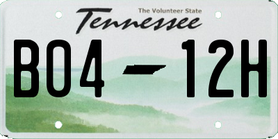TN license plate B0412H