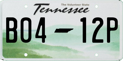 TN license plate B0412P