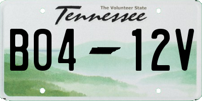 TN license plate B0412V