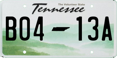 TN license plate B0413A